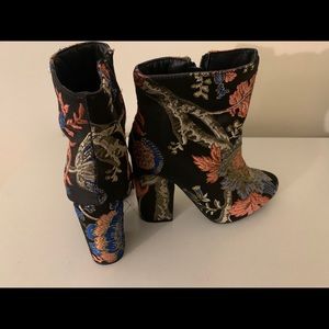 Floral high heel boots
